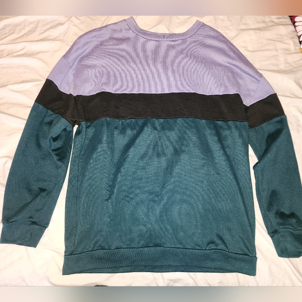 Colorblock crew neck sweater